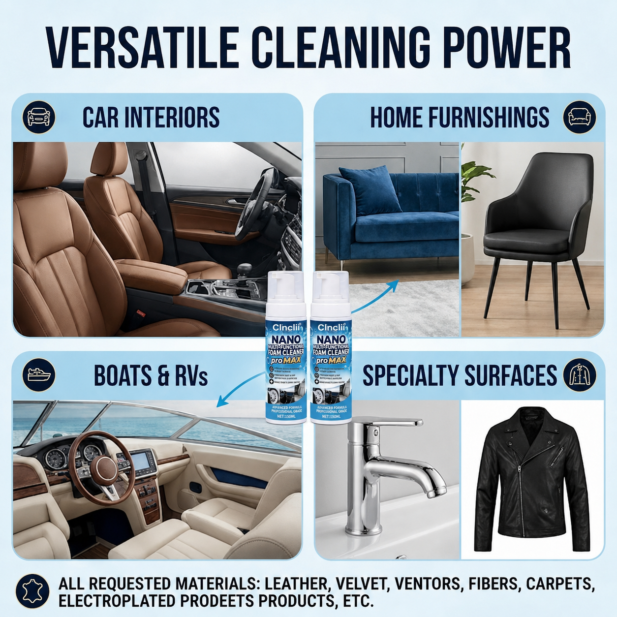 🔥Clinclii Nano Multi-Functional Foam Cleaner