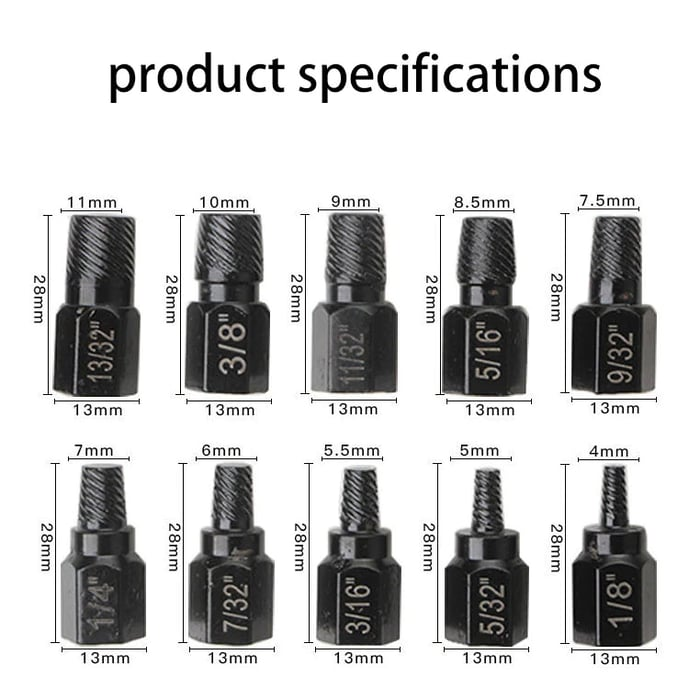 10PCS Broken Screw RemoverKit