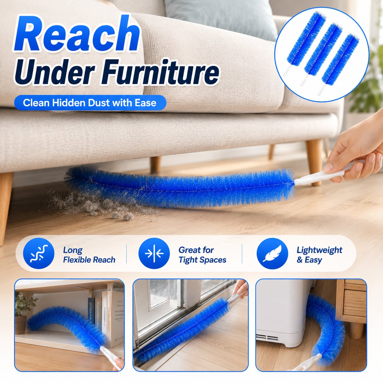 🔥Bendable MicrofiberHead,Reusable DustRemover