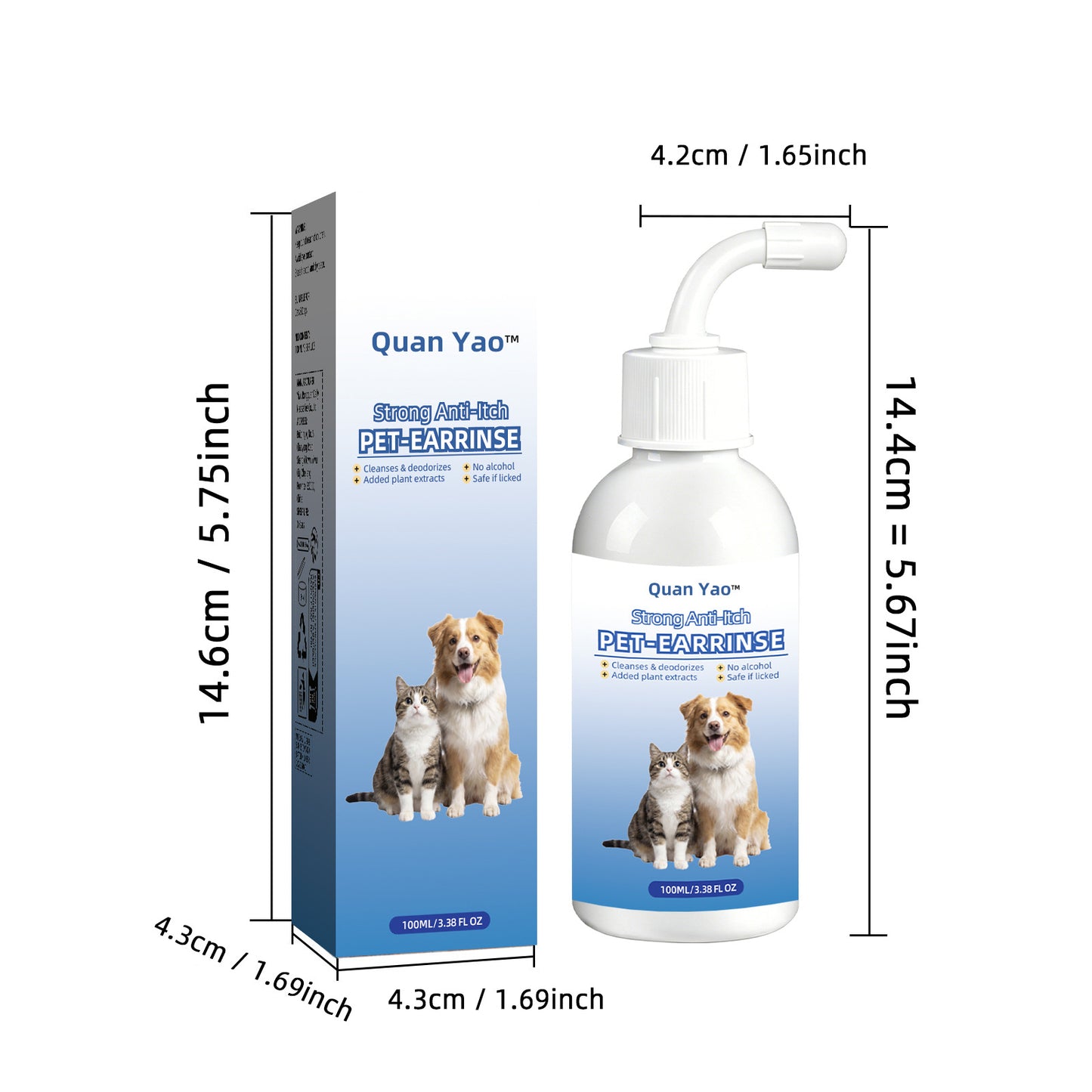 Gentle Pet Ear Wash | Odor-Free Cleaning for Dogs & Cats