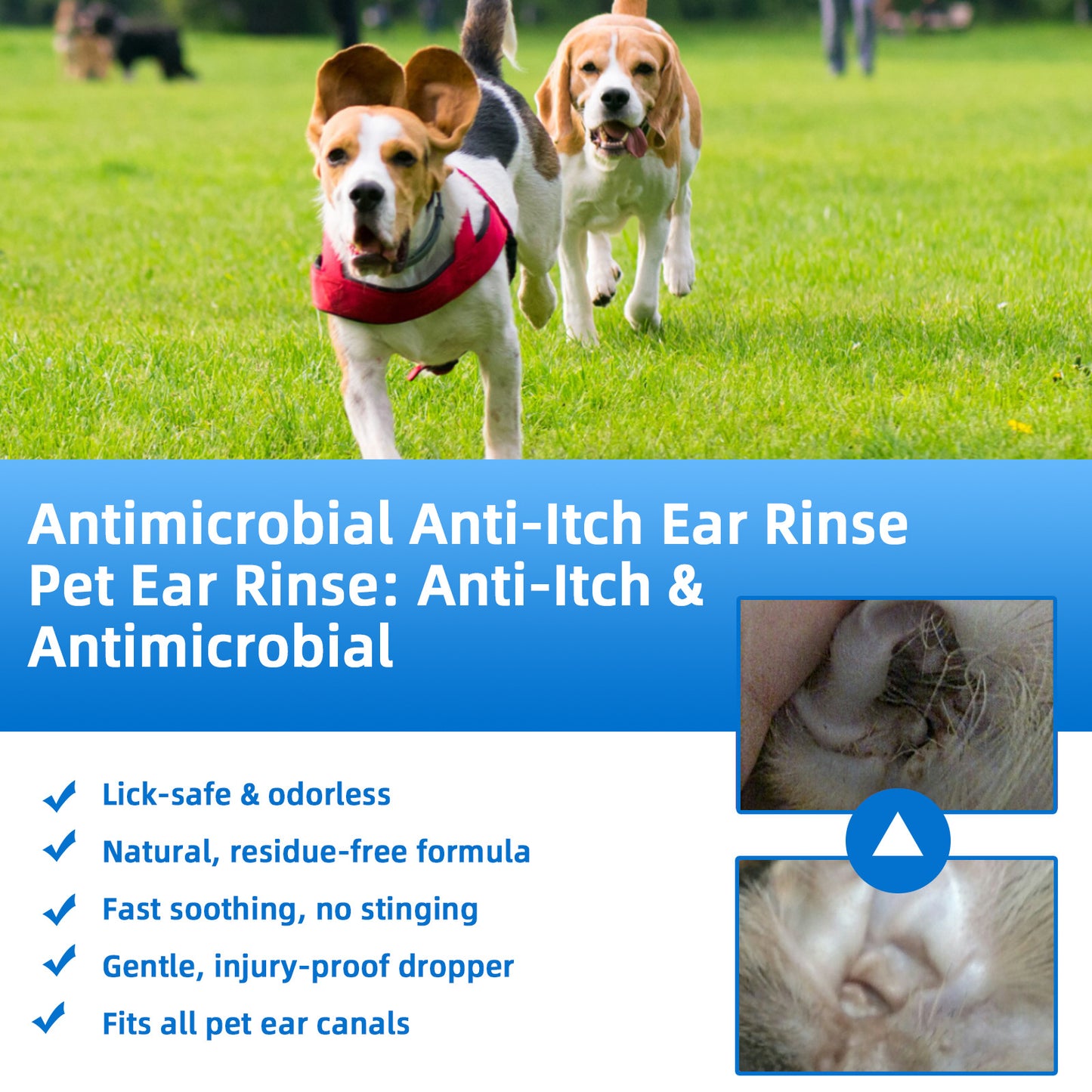Gentle Pet Ear Wash | Odor-Free Cleaning for Dogs & Cats