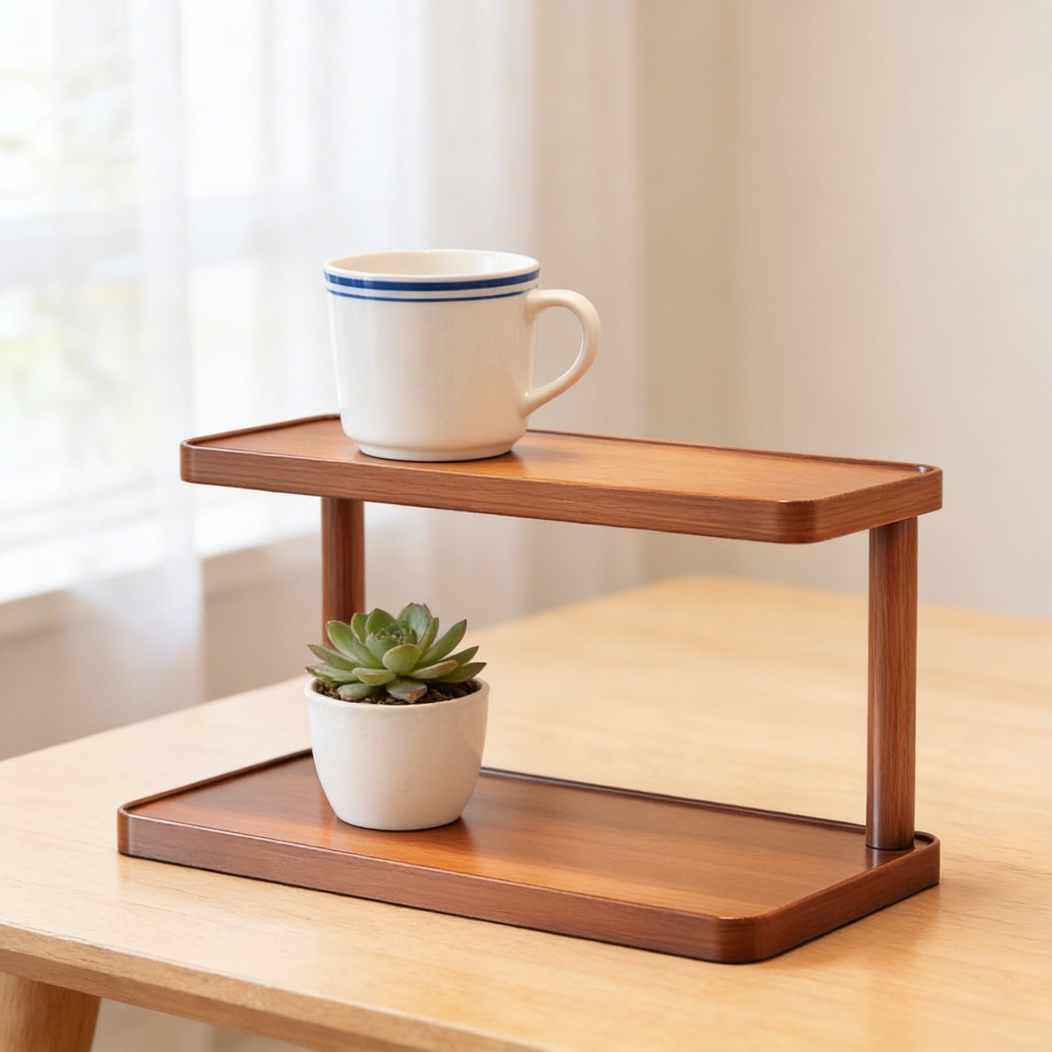 2-Tier Desktop Cup Storage Rack