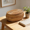 Woven Desktop Storage Box with Lid