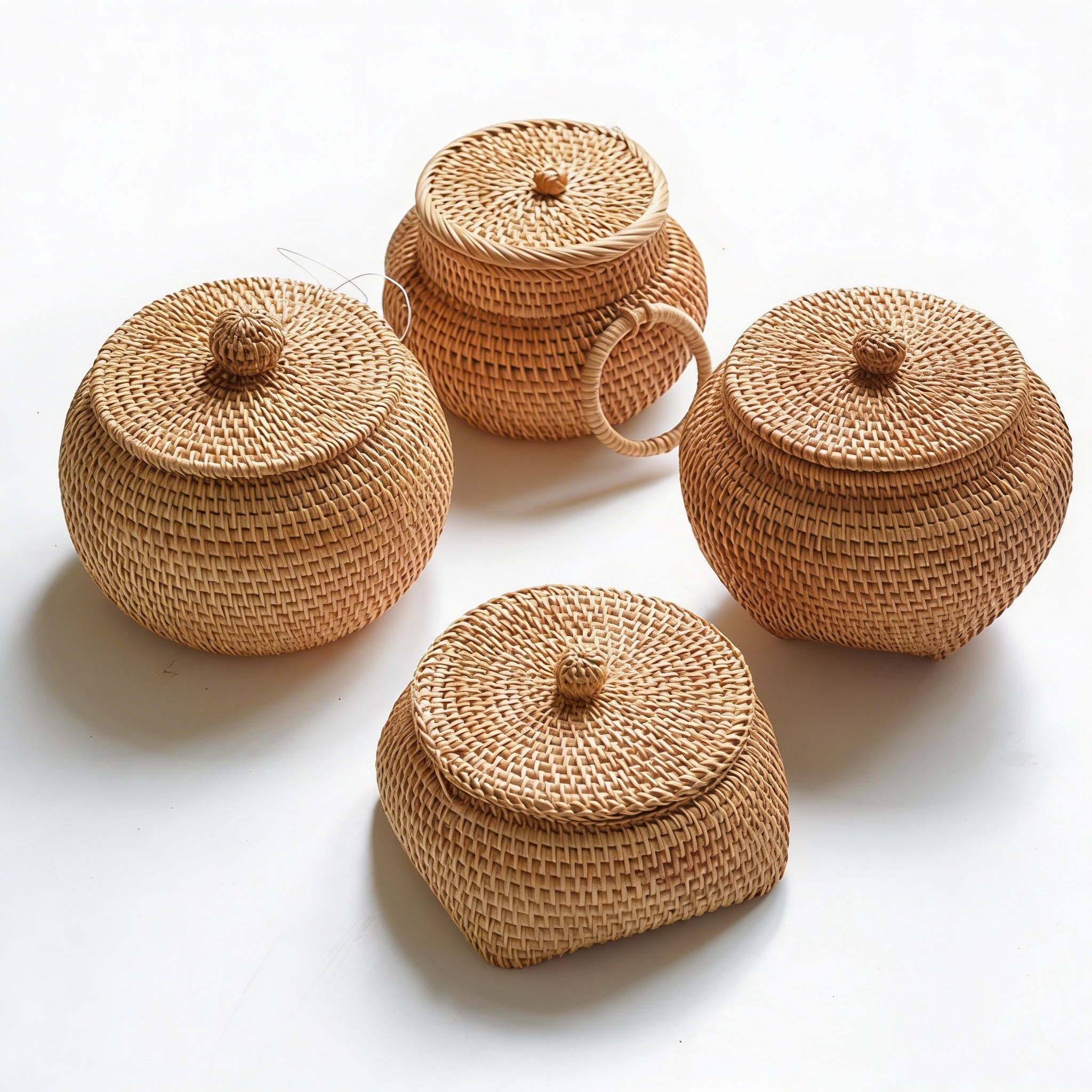 Woven Desktop Storage Box with Lid