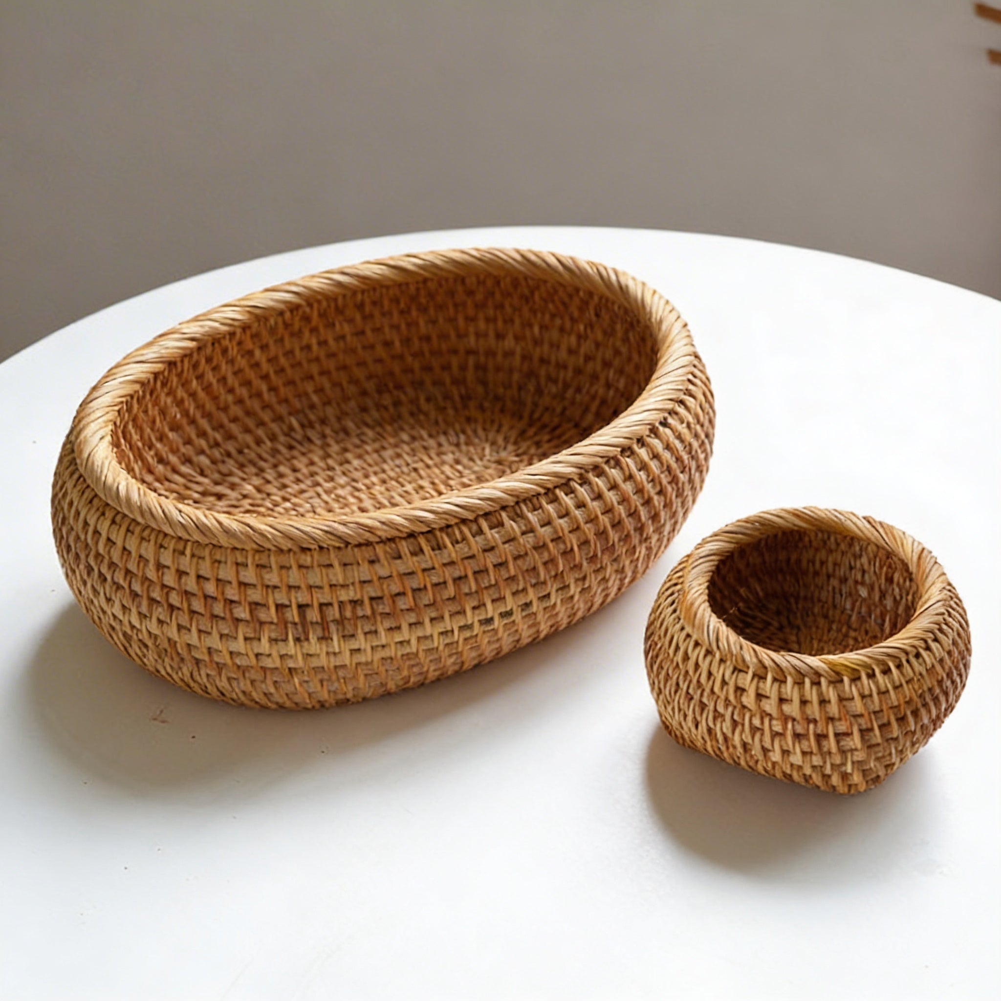 Woven Desktop Storage Box with Lid